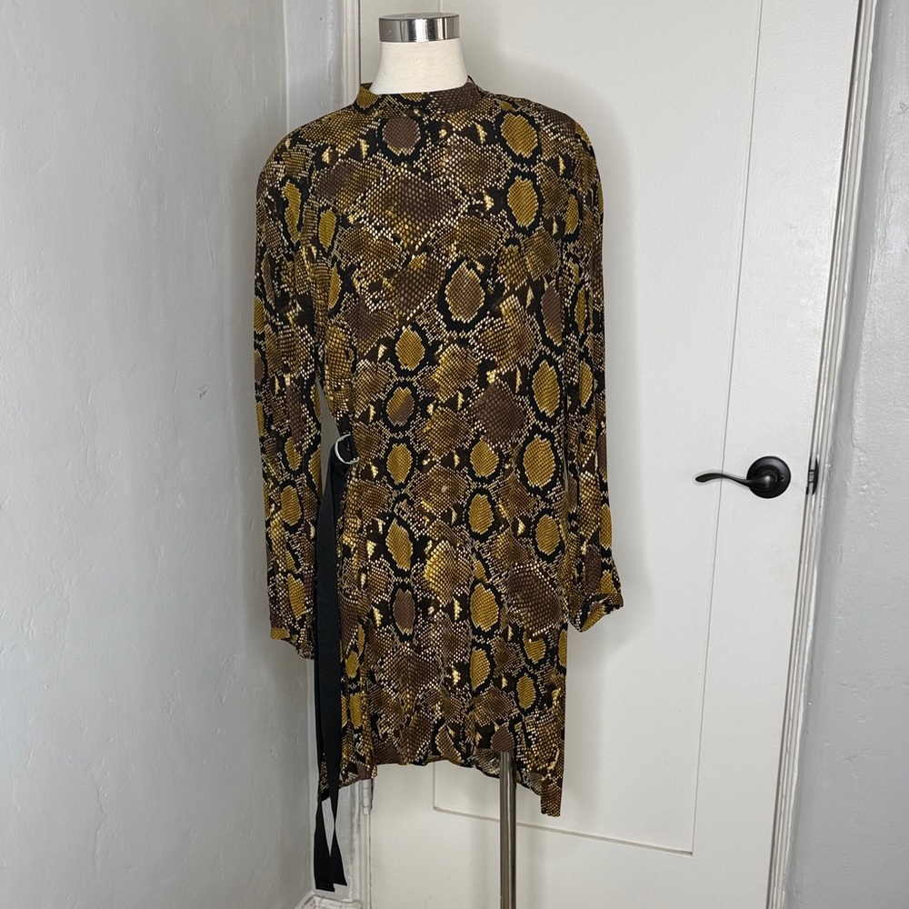 Zara Brown and Black snake Patterned Dress